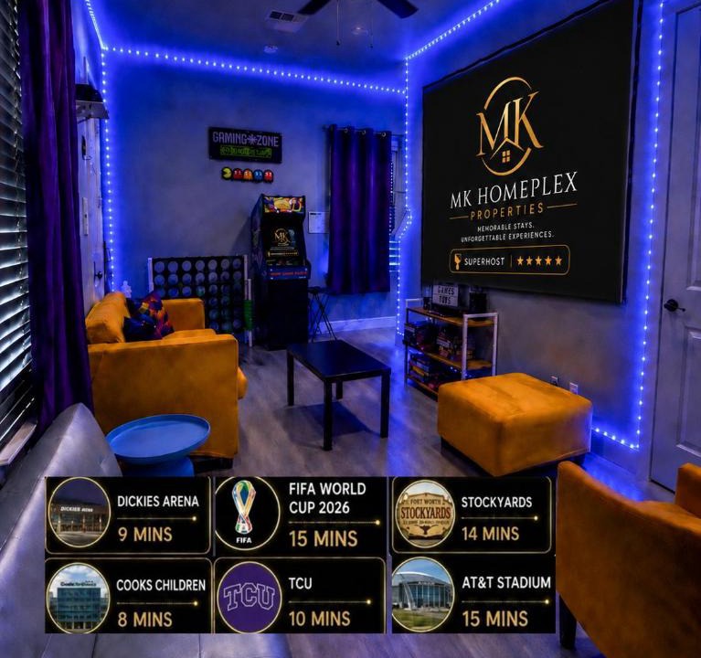 Fort Worth Apartment | Babyproofed, CinemaHome, TCU,DikciesArena,Stockyard,FortWorth