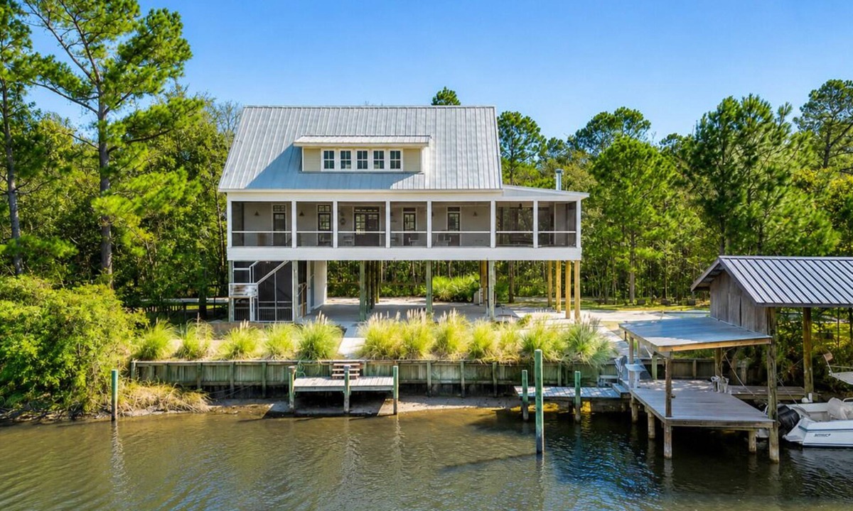 Pass Christian House | Beautiful Waterfront House with Pool, Dock, Screened In Porch