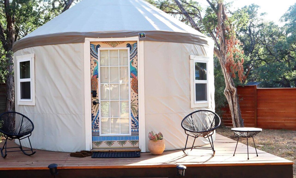 Lakeway RV Rental | Colorful and Fully Equipped Yurt by Lake Travis For an Unforgettable Lakeway Glamping Escape, Texas