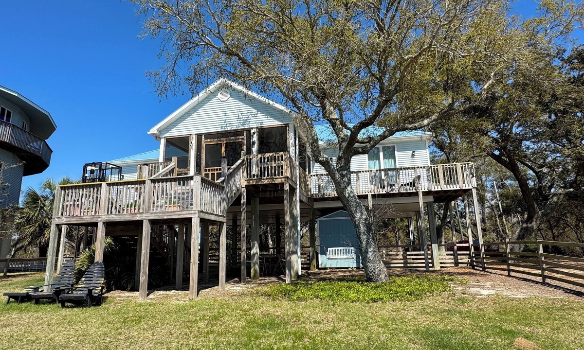 Ocean Springs House | GULF SERENITY - Beachfront Home with a Lift & Private Beach!