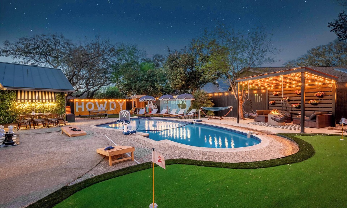 Vance Jackson House | Luxury Retreat Heated Pool Spa Game Room