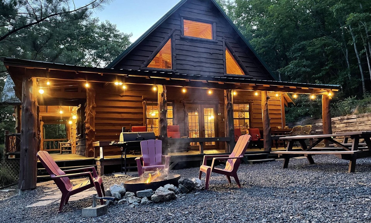Board Camp Cabin | Ride to the trails from this secluded Luxury Cabin in Wolfpen Gap-Bear Mountain