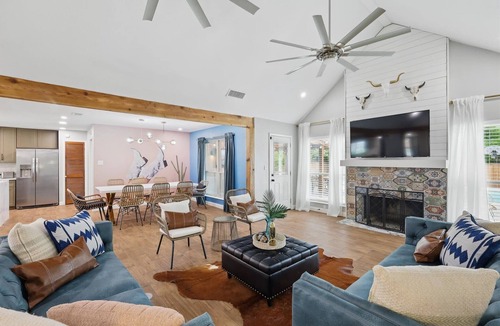 North Richland Hills House | 5BR Near AT&T Stadium | Pool, Golf Sim, EV