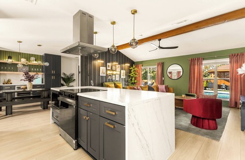 South Manchaca House | Austin Getaway: Heated Pool, Hot Tub, Ping Pong, Fireplace & Private Theater