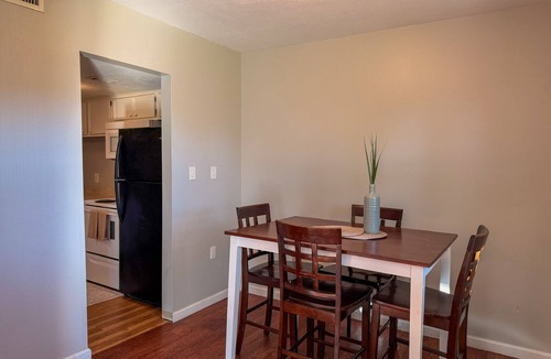 Lake Charles Apartment | Charming Two-Story Quadplex with Bedroom Balcony & Living Room Patio