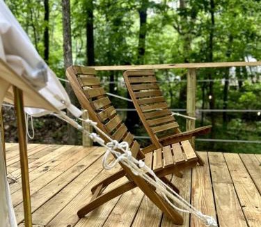 Gentry Other | Charming Woodland Glamping Tents with Fire Pit and Elevated Decks near Gentry, West Virginia