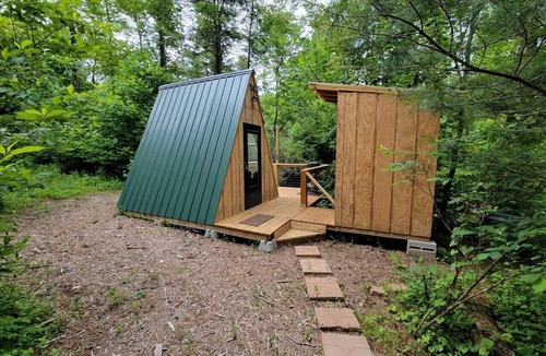 Purlear Cabin | Cool A-Frame on Creek in Purlear, North Carolina