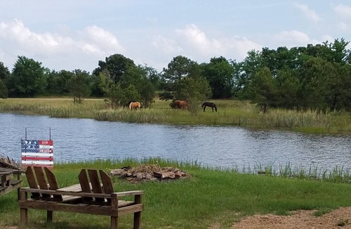 Antlers Cabin | Cozy 2 rm pet friendly cabin- private lake - fishing & swimming - CowboyCabin