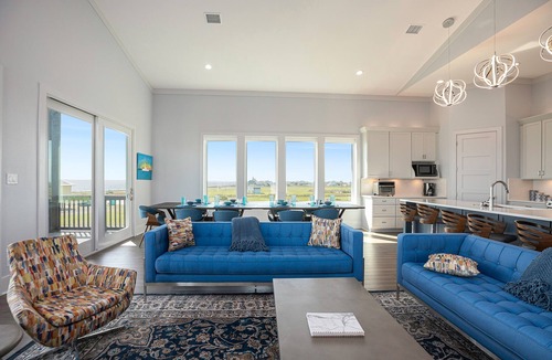 Port Bolivar House | Grandeur beach house with on-site pool, gulf views, and private beach access