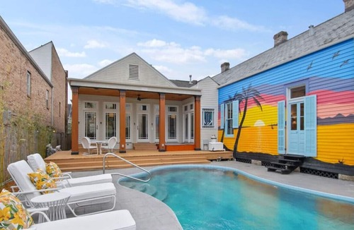 Uptown Historic District House | pool house · Private Heated Pool + Hot Tub!