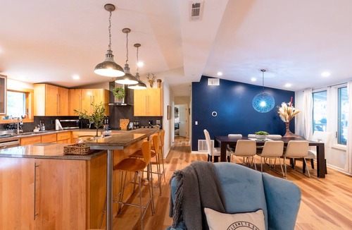Wilburn House | POOL with waterfall.Fenced yard! Fire pit, Hot tub, big deck and big fish!