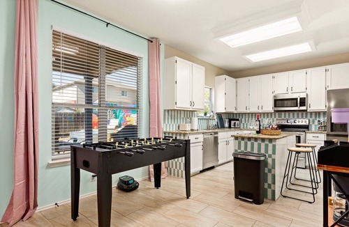 Cibolo House | Retro Home - HotTub, FirePit with Movie Screen, Pool, Game Room, Theater, More