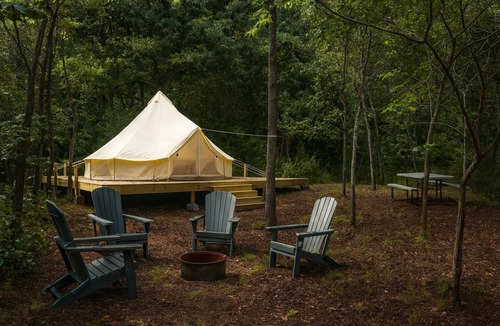 Boss Cabin | Secret Sycamore– Private Stargazing Glamping Tent with Fire Pit & Open Skies