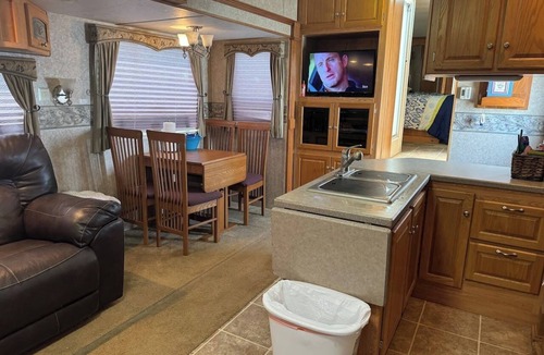 Holly Beach House | Short walk to the beach! This camper & cabin offer a perfect getaway!