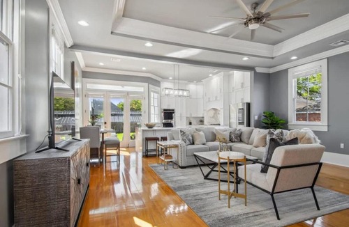 McDonough House | Stylish Modern Home with Hot Tub & Pergola