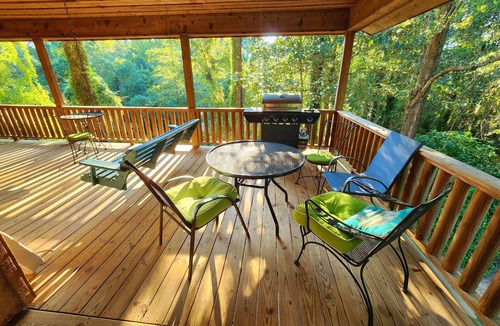 McNeill Cabin | Waterfront cabin with private beach, decks with water views, secluded in trees