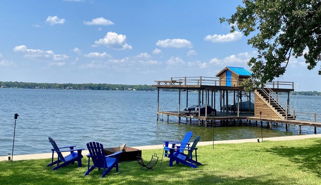 240' of LAKE FRONT with Massive Dock on HUGE Lot!