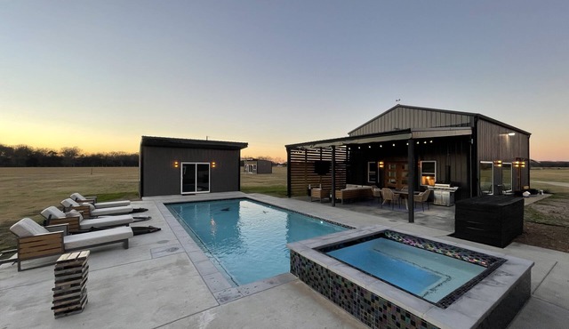 Barndominium in the Country on 11+ Acres: resort like pool/game room/guest house