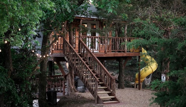Enchanting Forest Treehouse Hideaway with Farm Activities near Bingham Creek in Forestburg, Texas