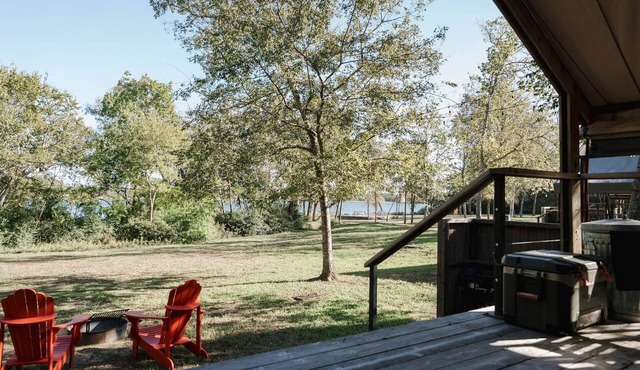 Lakefront Glamping Safari Tent #8: The Careyes in Bastrop County