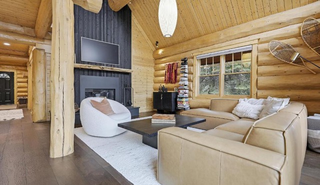 Log Cabin with Shou Sugi Ban Fireplace - VH401 home in Bear Valley