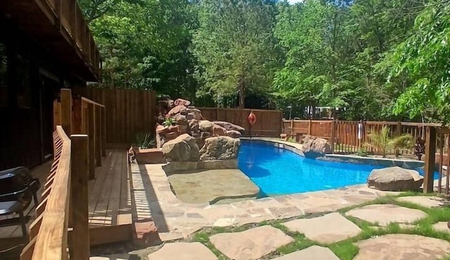 Poolside Hideout at Magical Forest Resort in Grimes County