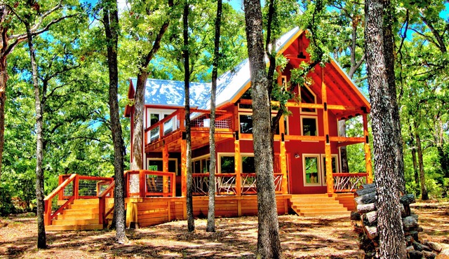 Private Cabin on 100+ Secluded Acres Covered Hot Tub Fishing Pond