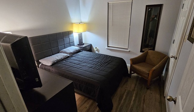 Quiet room ideal for traveling professional.