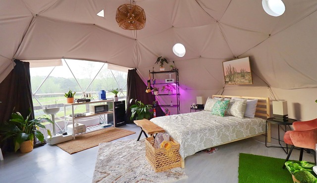 Secluded Texas Glamping Dome with AC, East Texas