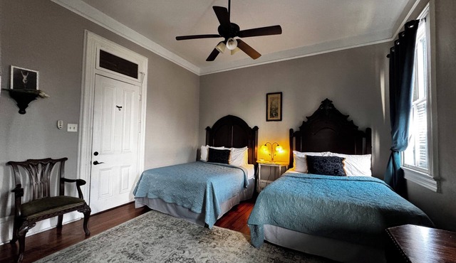 Spacious lovely Double Queen Suite-Ensuite-Salt Pool surrounded by Tropical Gardens.