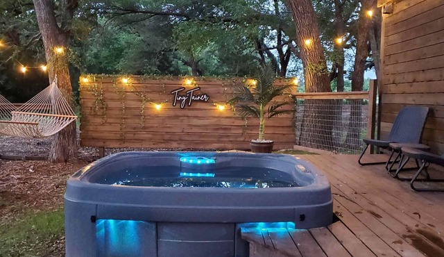 The Tiny 'Tainer | Tiny Shipping Container with HOT TUB