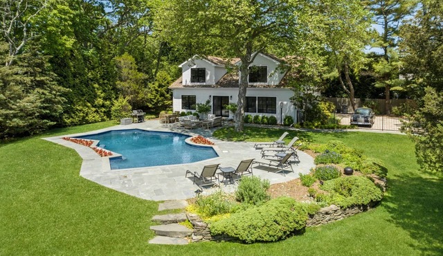 Westhampton Beach 4 bed/4 bath - large garden, heated gunite pool, dock on bay! in Westhampton Beach